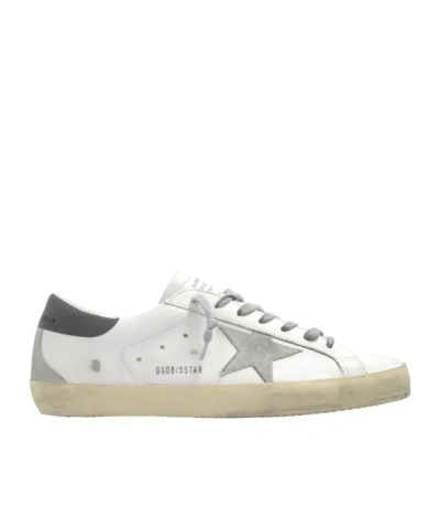 Golden Goose Super-star Distressed Sneakers In White