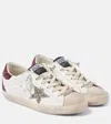 Golden Goose Super-star Embellished Leather Sneakers In White