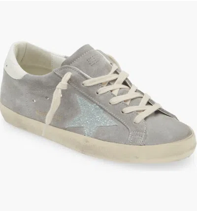 Pre-owned Golden Goose Super-star Glitter Detail Low Top Sneaker 5586 - Retail $625 In Gray