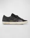 Golden Goose Super Star Glitter Leather Sneakers In Black