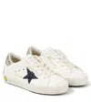 Golden Goose Super Star Glitter Leather Sneakers In White