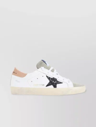 Golden Goose Super Star Glitter Sneakers In White