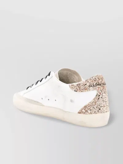 Golden Goose "super Star" Glitter Star Heel And Metal Lettering