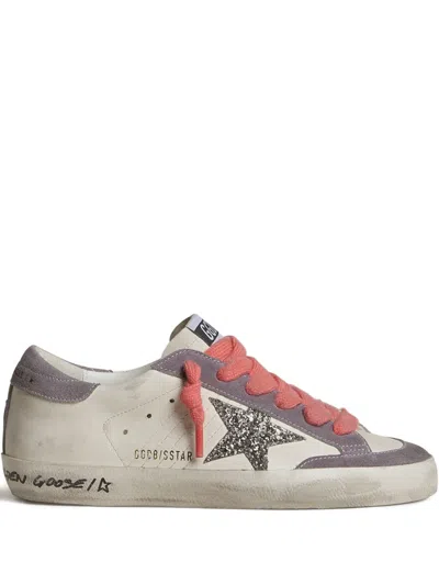 Golden Goose Super Star Glitter-star Leather Sneakers In White