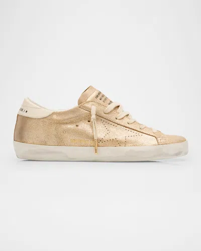 Golden Goose Super-star Glitter Suede Low-top Sneakers In Neutral