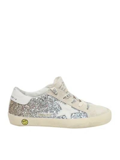 Golden Goose Super Star Glitter Upper Suede Toe And Tongue Leather Sta In Brown