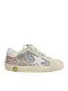 Golden Goose Super Star Glitter Upper Suede Toe And Tongue Leather Sta In Brown