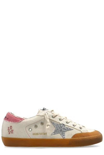 Golden Goose Super Star Glittered Lace-up Sneakers