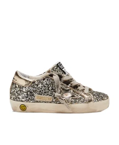 Golden Goose Super-star Glittered Sneakers In Nude