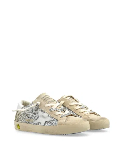 GOLDEN GOOSE SUPER-STAR GLITTERED SNEAKERS