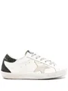 Golden Goose Super-star Glitter-heel Leather Sneakers In White