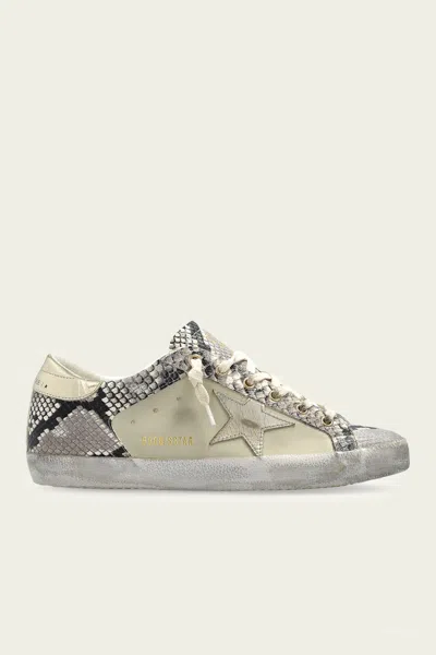 Golden Goose Super-star Grey Python Leather Sneaker In Multi