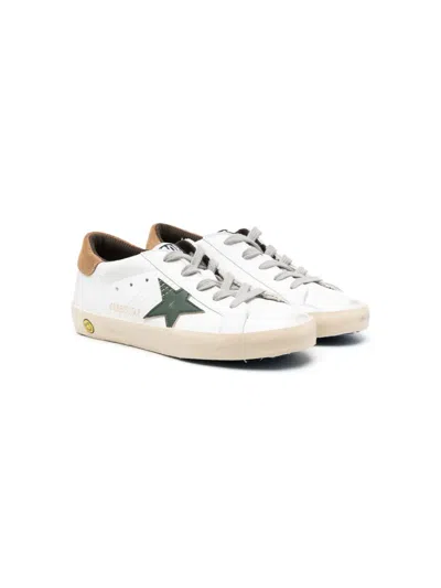Golden Goose Kids' Super Star Lace-up Sneakers In 白色