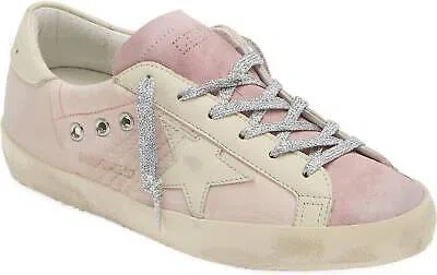 Pre-owned Golden Goose Super Star Lace Up Sneakers In Pink - Size 7