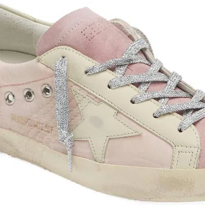 Golden Goose Super Star Lace Up Sneakers In Pink