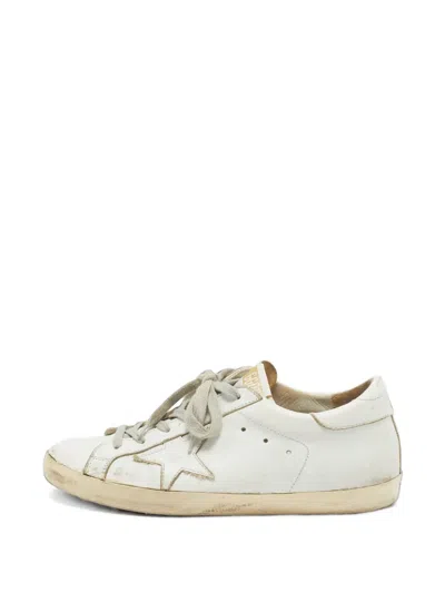 Pre-owned Golden Goose Super Star Lace-up Sneakers In White