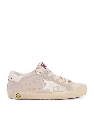Golden Goose Super Star Laminated Suede Upper Leather Star And Heel In Neutral