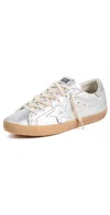 Golden Goose Superstar Metallic Leather Low-top Sneakers In Silver