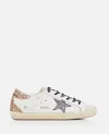 Golden Goose Super Star Leather And Glitter Sneakers In White