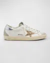 Golden Goose Super-star Leather Glitter Low-top Sneakers In Multi