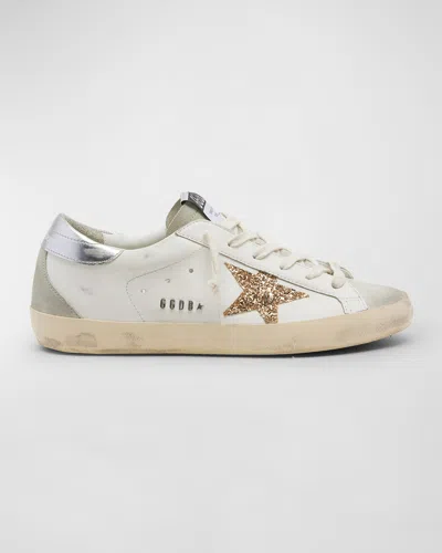 Golden Goose Super-star Leather Glitter Low-top Sneakers In Multi