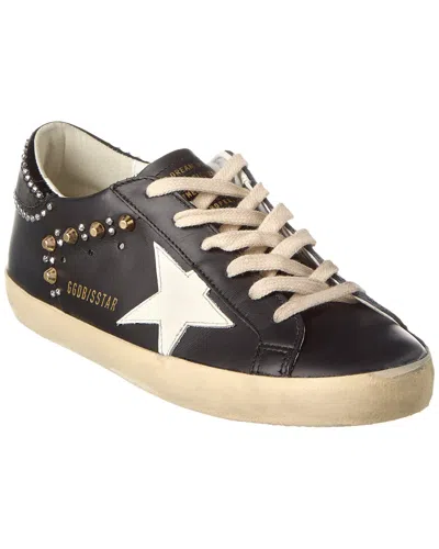 Golden Goose Super Star Leather Sneaker In Black