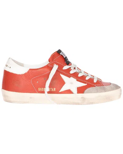 Golden Goose Super Star Leather Sneaker In Orange