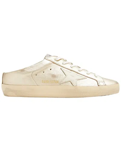Golden Goose Super-star Leather Sneaker In Platinum/cream