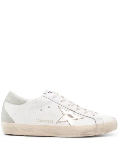 Golden Goose Super-star Leather Sneakers In Grey