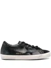 Golden Goose Super-star Black Low Trainer With Rhinestones