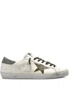 Golden Goose Super-star Sneakers With Lizard Effect Star And Grey Heel Tab