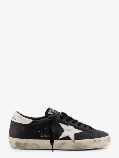 Golden Goose Super Star Leather Sneakers In Black