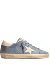 Golden Goose Super Star Leather Sneakers In Blue