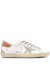 Golden Goose Super-star Sneakers With Ice-gray Suede Star And Light Brown Heel Tab Shoes In Brown