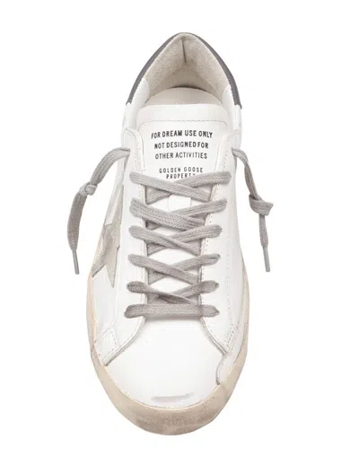 Golden Goose Super-star Leather Sneakers In Gray
