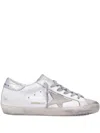 Golden Goose Super-star White And Silver Leather Womans Sneakers In Gray