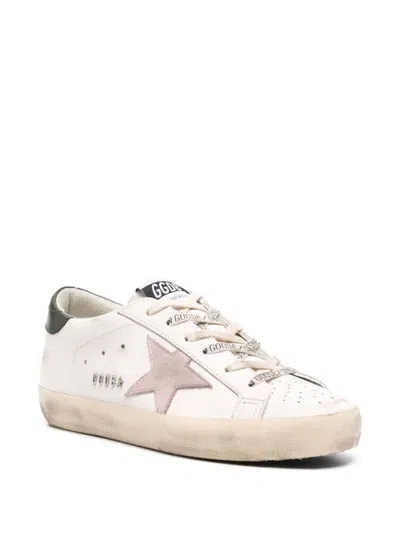 Golden Goose Super Star Leather Sneakers In Green