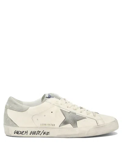 Golden Goose Super-star Leather Sneakers In Grey
