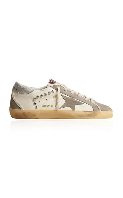 Golden Goose Super-star Leather Sneakers In Maculated Brown Ivory Warm Sand (beige)