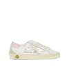 Golden Goose Kids Super-star White And Pink Leather Sneakers In Multi