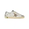 Golden Goose Kids Leather Sneakers With Glitter Star In Multi