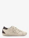 Golden Goose Women 'super-star' White Low Top Sneakers With Embossed Logo And Contrasting Heel In Le In Neutral