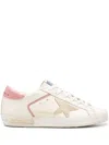 Golden Goose Super-star Sneakers In Nappa Leather With Suede Star And Pink Leather Heel Tab Shoes In Neutrals