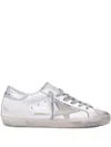 Golden Goose Super-star White And Silver Leather Womans Sneakers In Silver