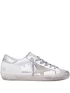 Golden Goose Super-star White And Silver Leather Womans Sneakers In Silver