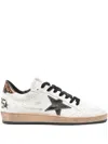 Golden Goose Ball Star Sneakers In White Leather In White