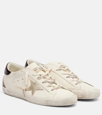Golden Goose Super Star Leather Sneakers In White