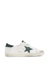 Golden Goose Super-star White Low Top Sneakers With Embossed Logo And Contrasting Heel Tab In Leather Man In White
