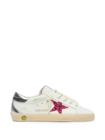 Golden Goose Kids' Super Star Leather Sneakers In White
