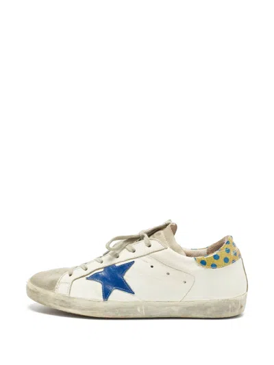 Pre-owned Golden Goose Super Star Leather Sneakers In White